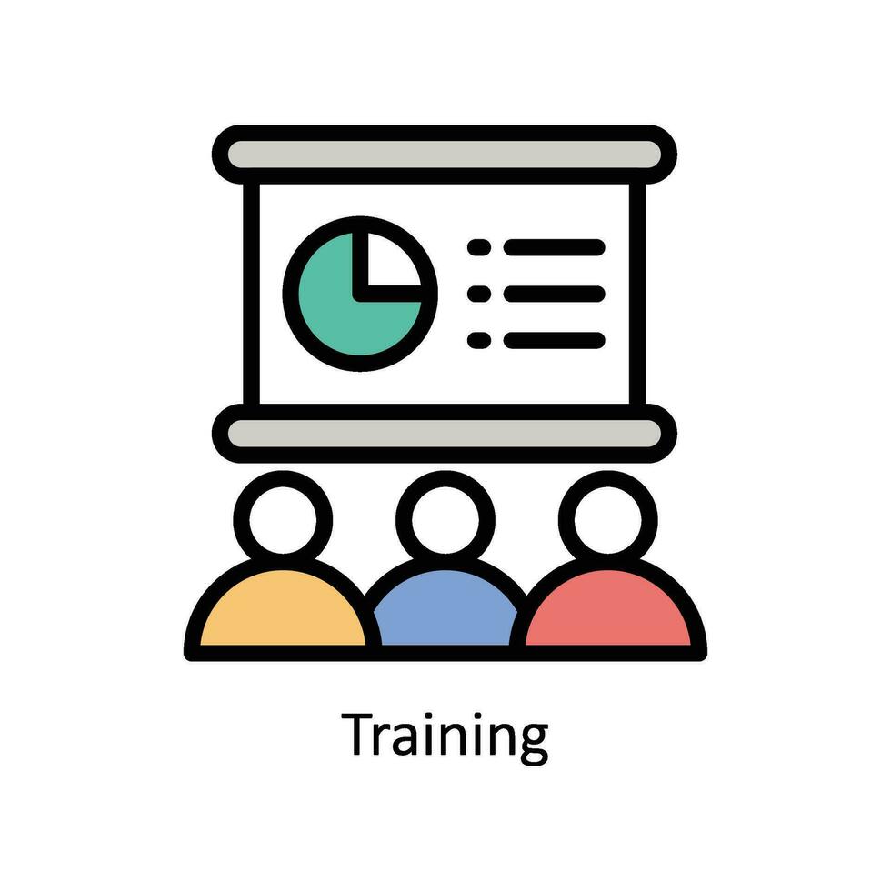 Training vector Filled outline Icon Design illustration. Business And Management Symbol on White background EPS 10 File