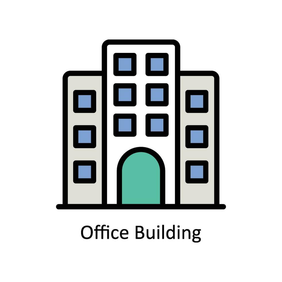 Office Building vector Filled outline Icon Design illustration. Business And Management Symbol on White background EPS 10 File