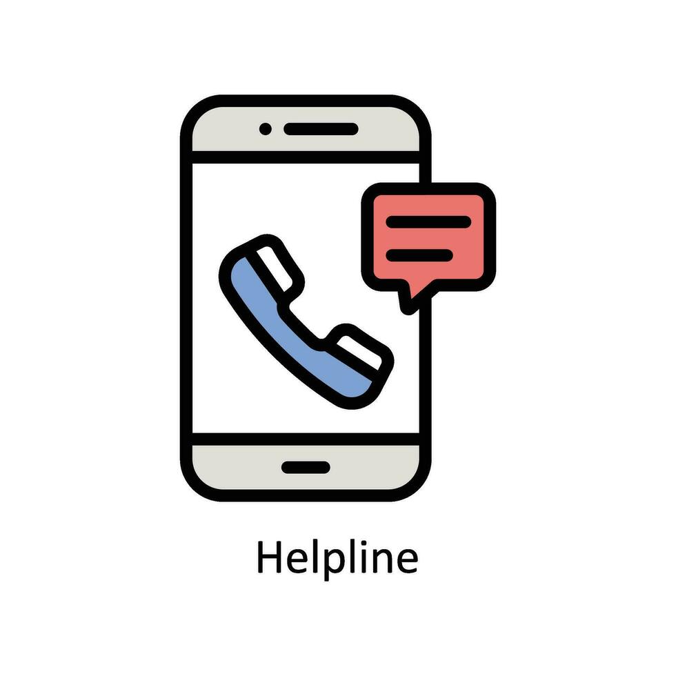 Helpline vector Filled outline Icon Design illustration. Business And Management Symbol on White background EPS 10 File