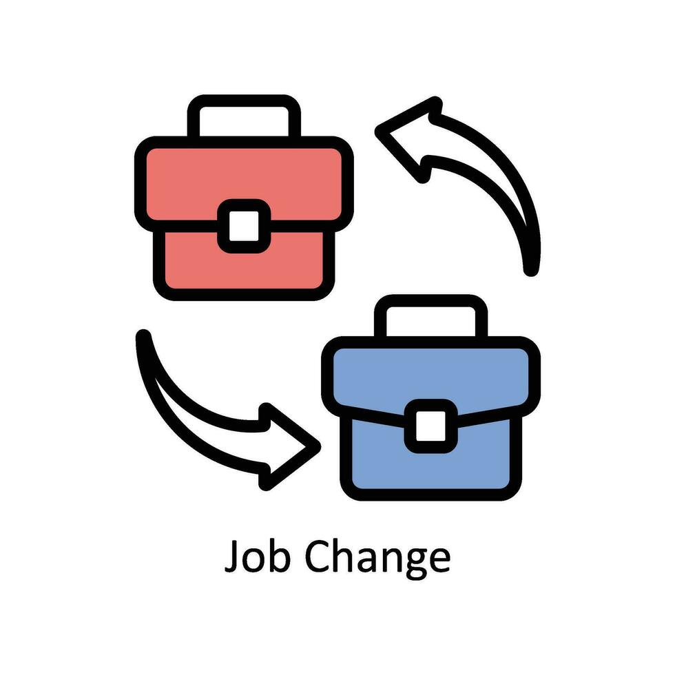 job Change vector Filled outline Icon Design illustration. Business And Management Symbol on White background EPS 10 File