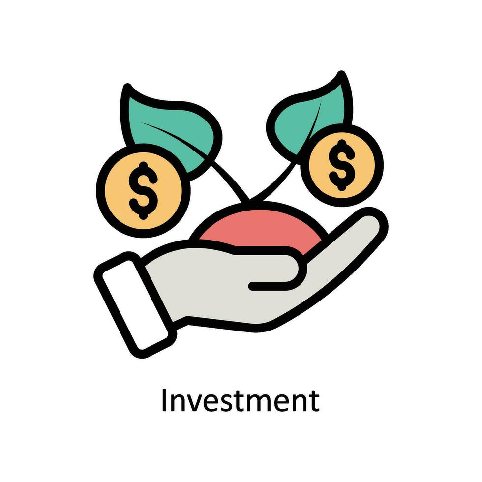 Investment vector filled outline Icon Design illustration. Business And Management Symbol on White background EPS 10 File