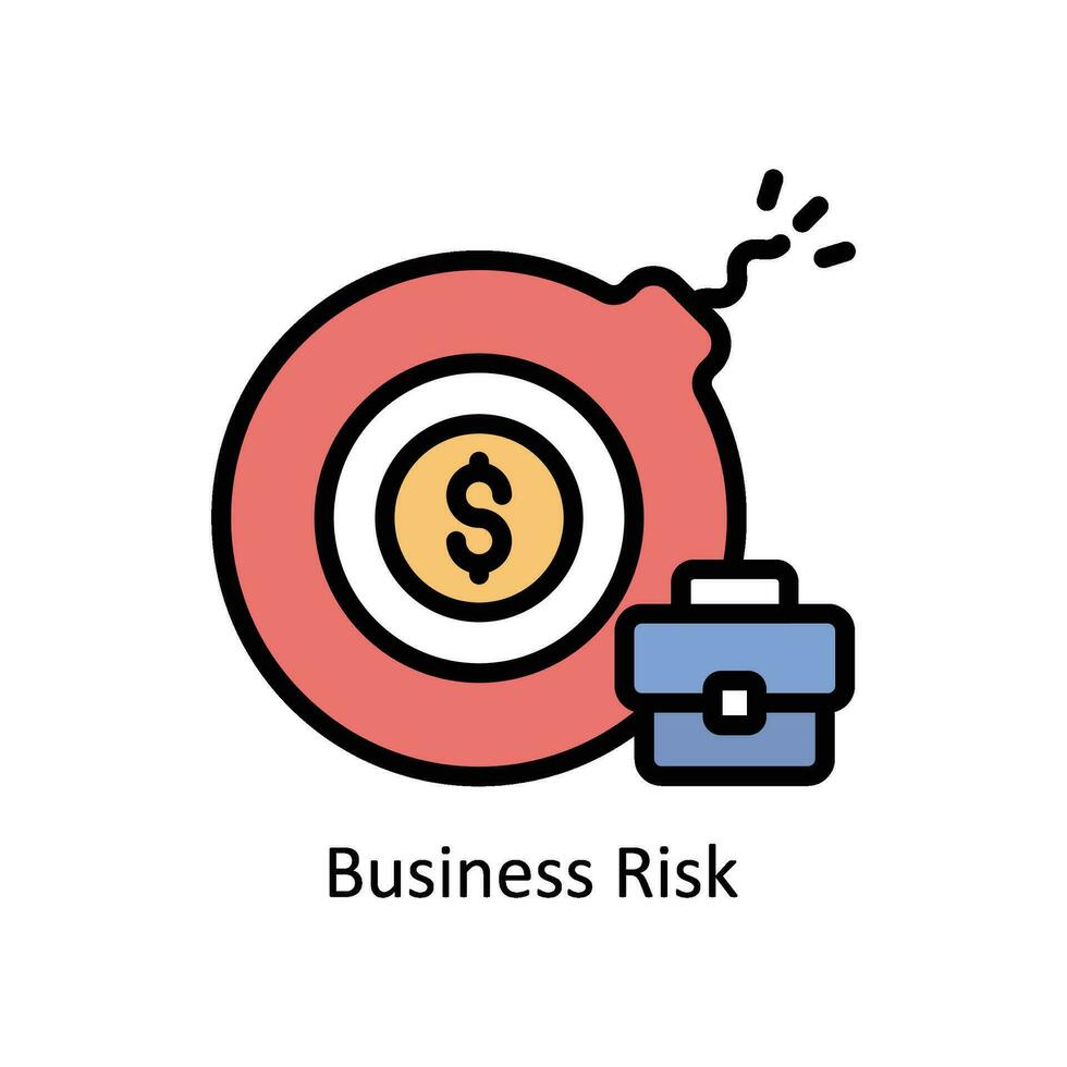 Business Risk vector filled outline Icon Design illustration. Business And Management Symbol on White background EPS 10 File