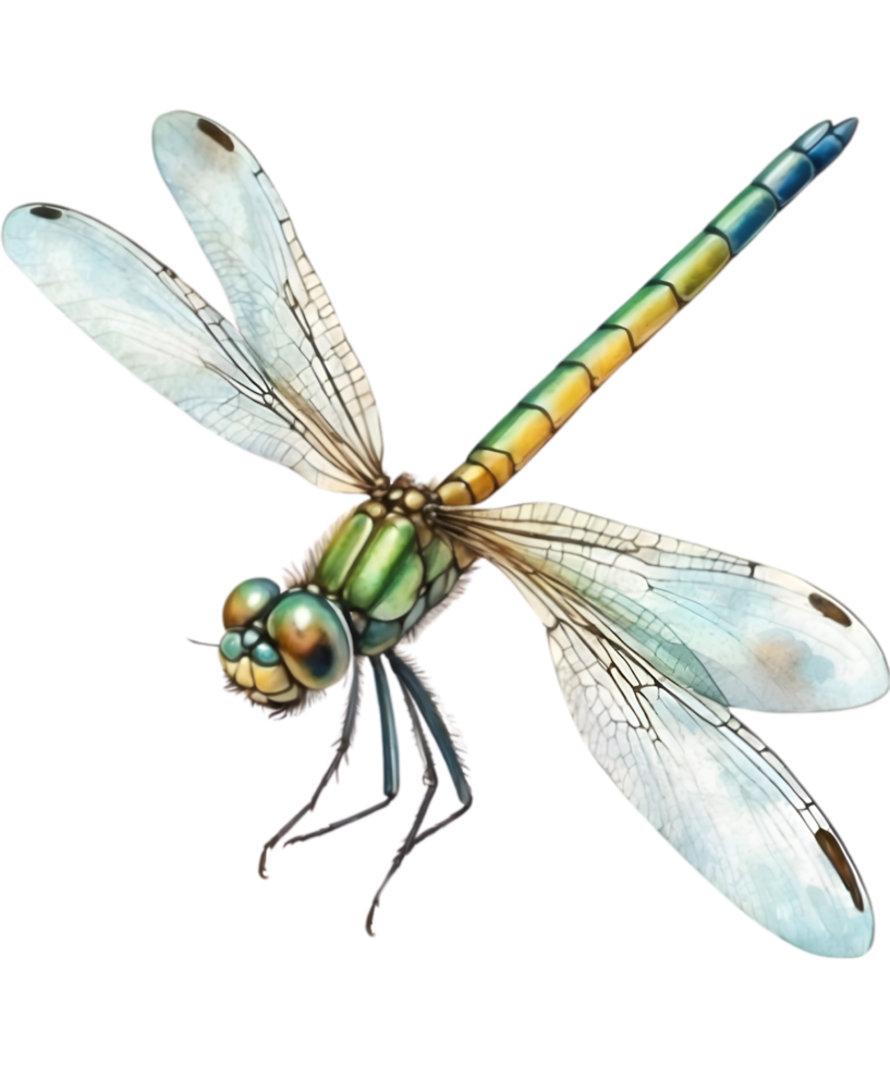 AI generated Watercolor painting of a dragonfly. Ai-generated png