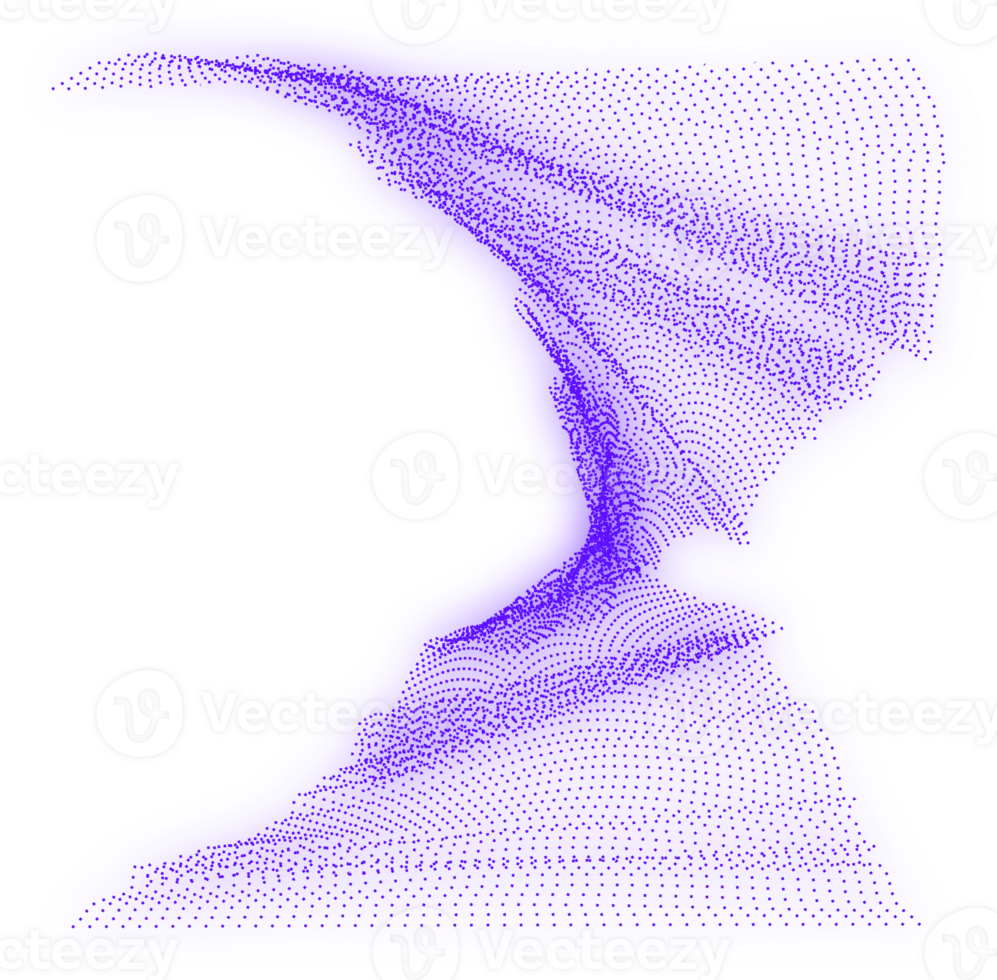 abstrakt wellig Linien Element. fließend Partikel Welle Muster 3d Kurve Halbton. png