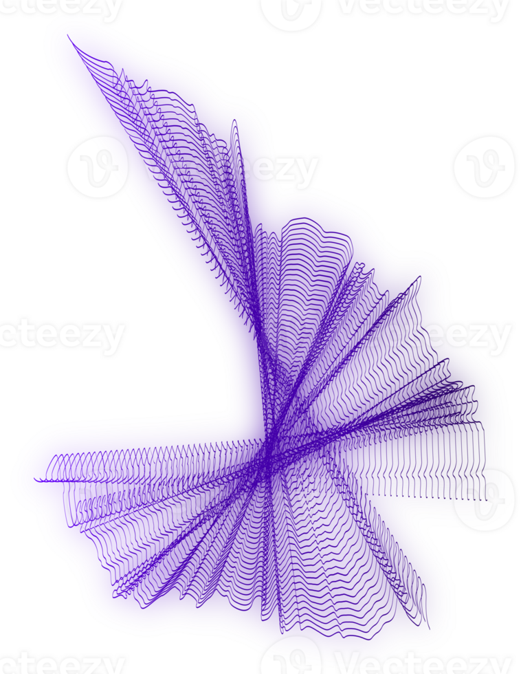 abstrakt vågig rader element. strömmande partiklar Vinka mönster 3d kurva halvton. png