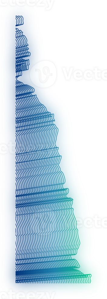 abstract wavy lines element. Flowing particles wave pattern 3D curve halftone. png