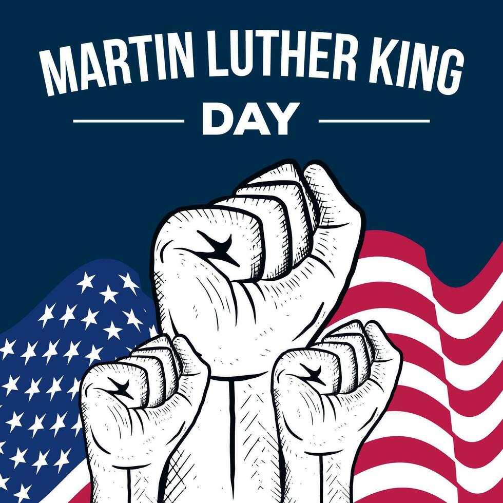 hand drawn MLK or Martin Luther King day illustration vector