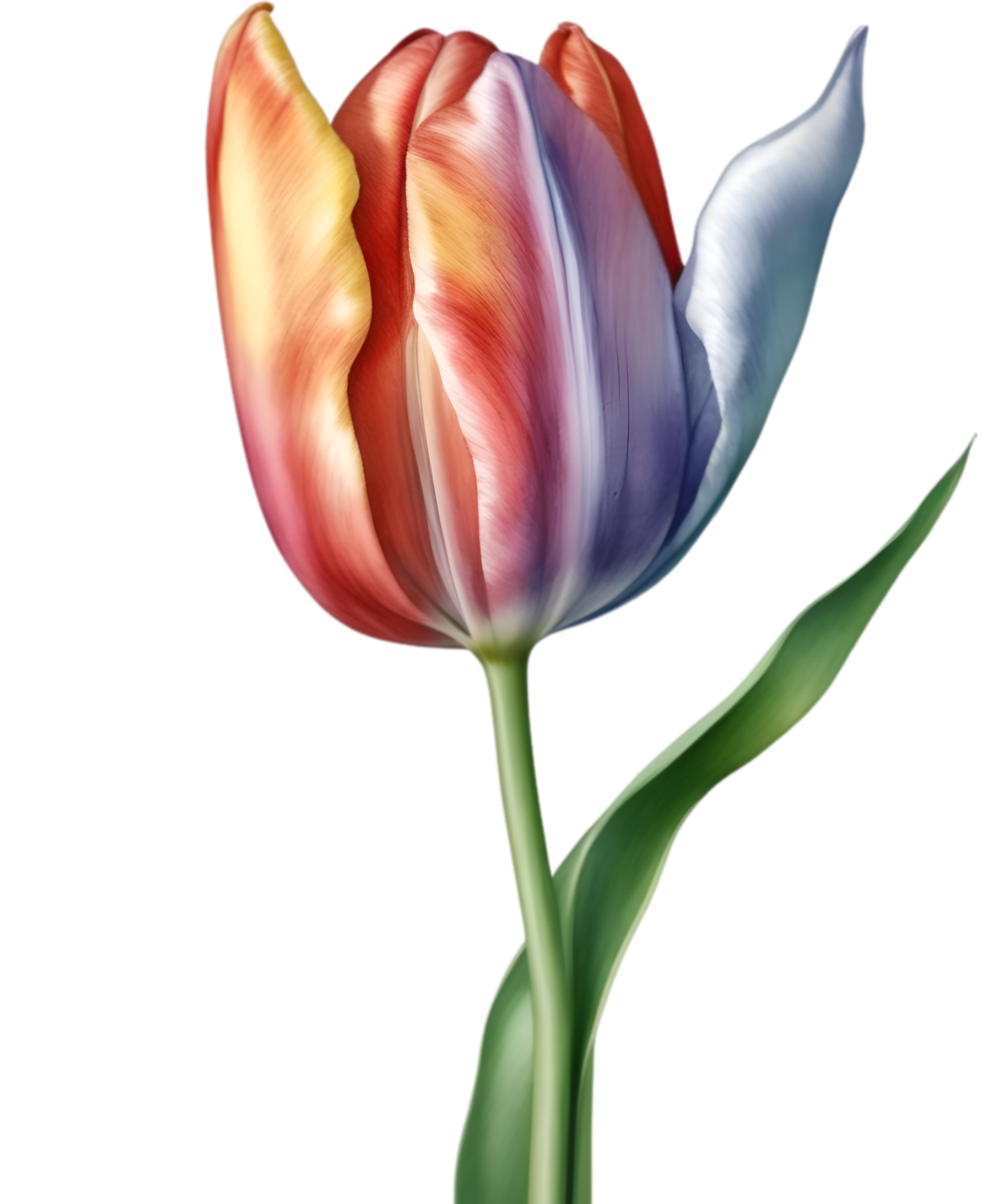 AI generated Colorful Watercolor Tulip painting, Ai-generated. 35442659 PNG