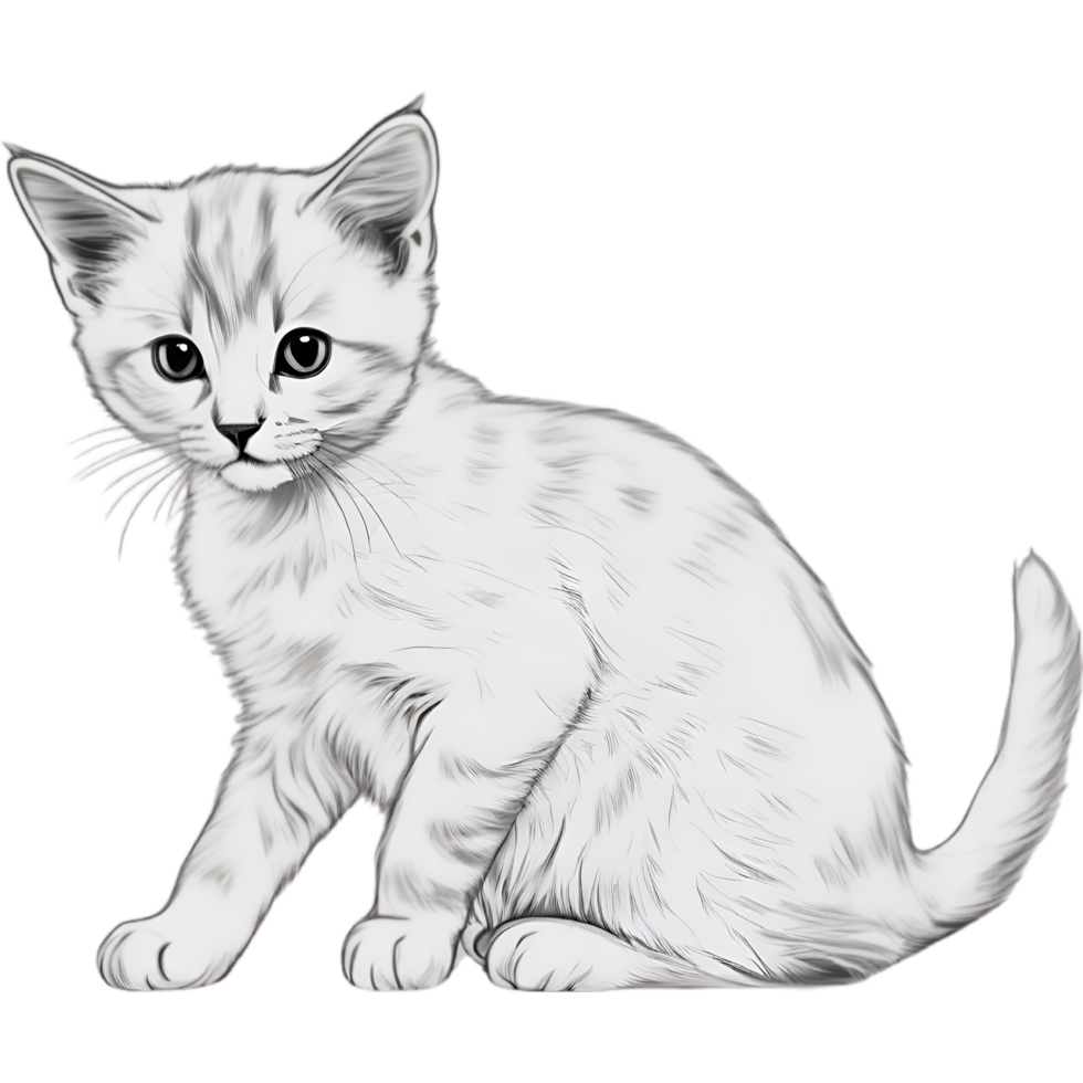 AI generated A cute kitten drawing. Ai-generated. png