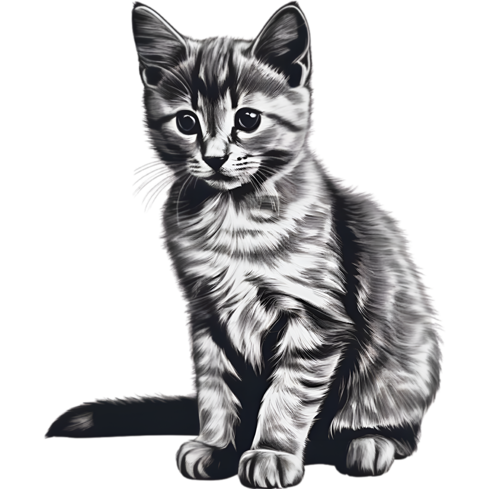 AI generated A cute kitten drawing. Ai-generated. png