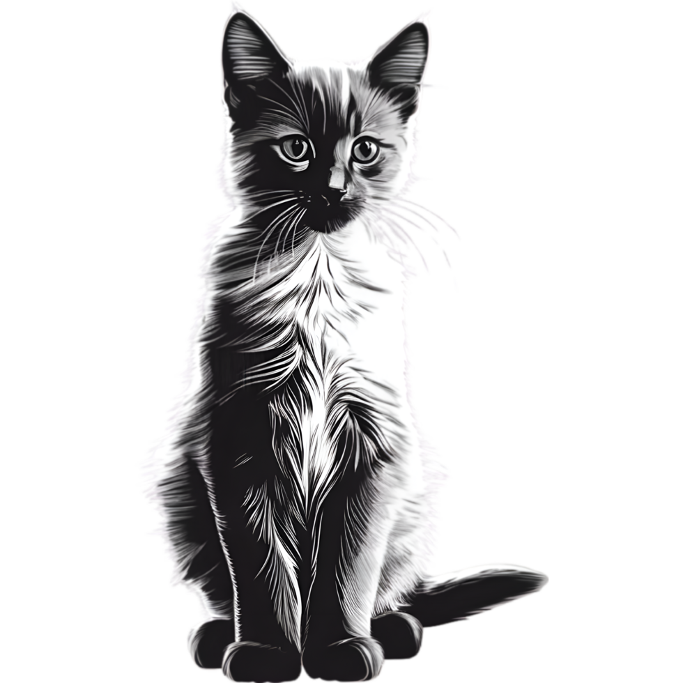 AI generated A cute kitten drawing. Ai-generated. png