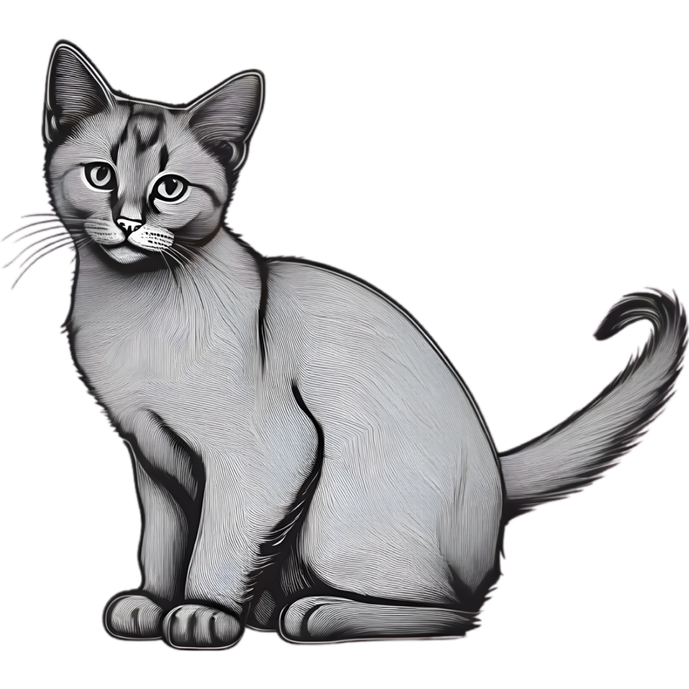AI generated A cute kitten drawing. Ai-generated. png