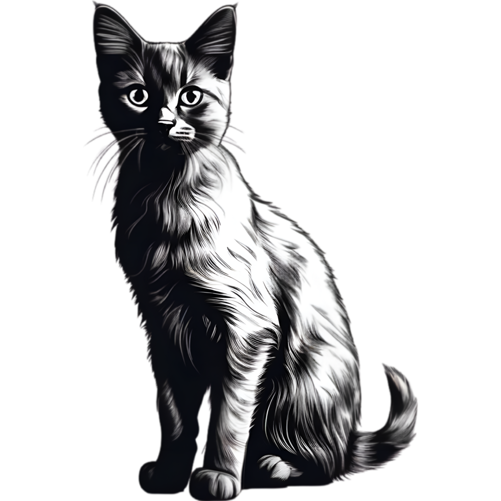 AI generated A cute kitten drawing. Ai-generated. png