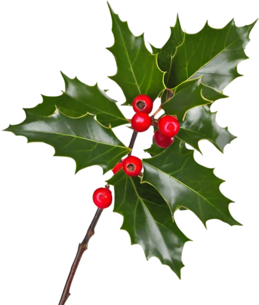AI generated An image of holly branches. Ai-generated. png
