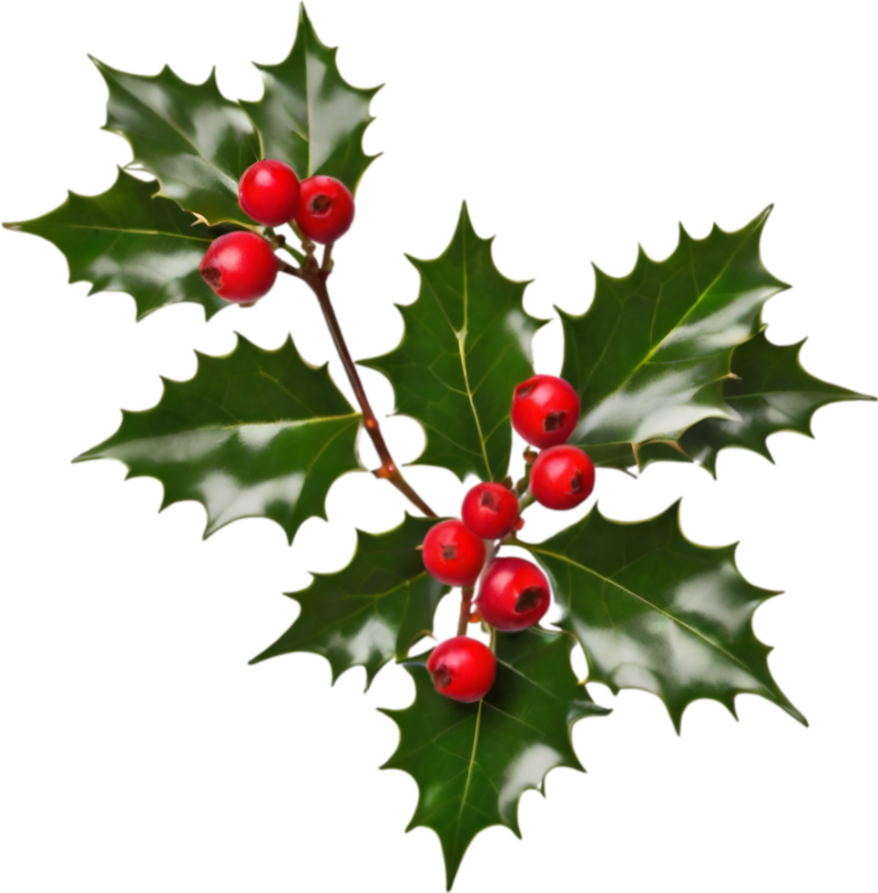 AI generated An image of holly branches. Ai-generated. png