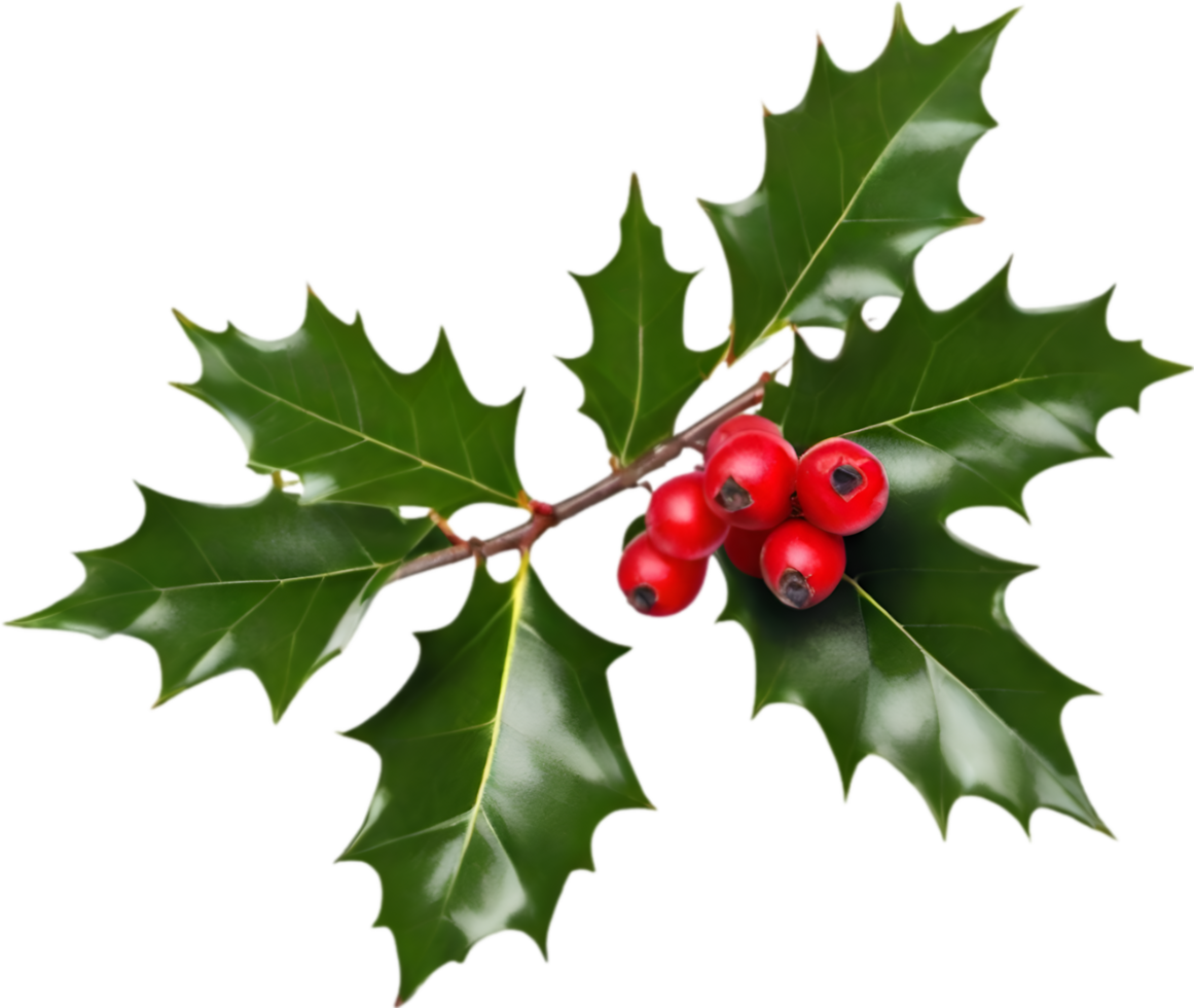 AI generated An image of holly branches. Ai-generated. png