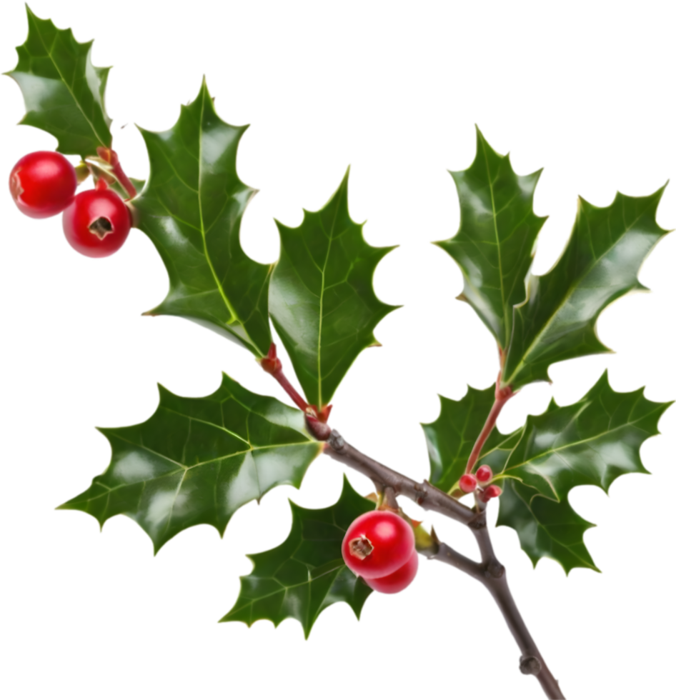 AI generated An image of holly branches. Ai-generated. png