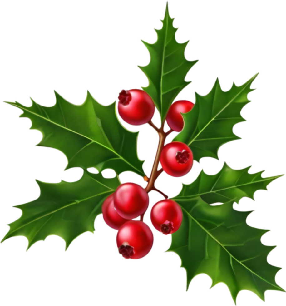 AI generated An image of holly branches. Ai-generated. png