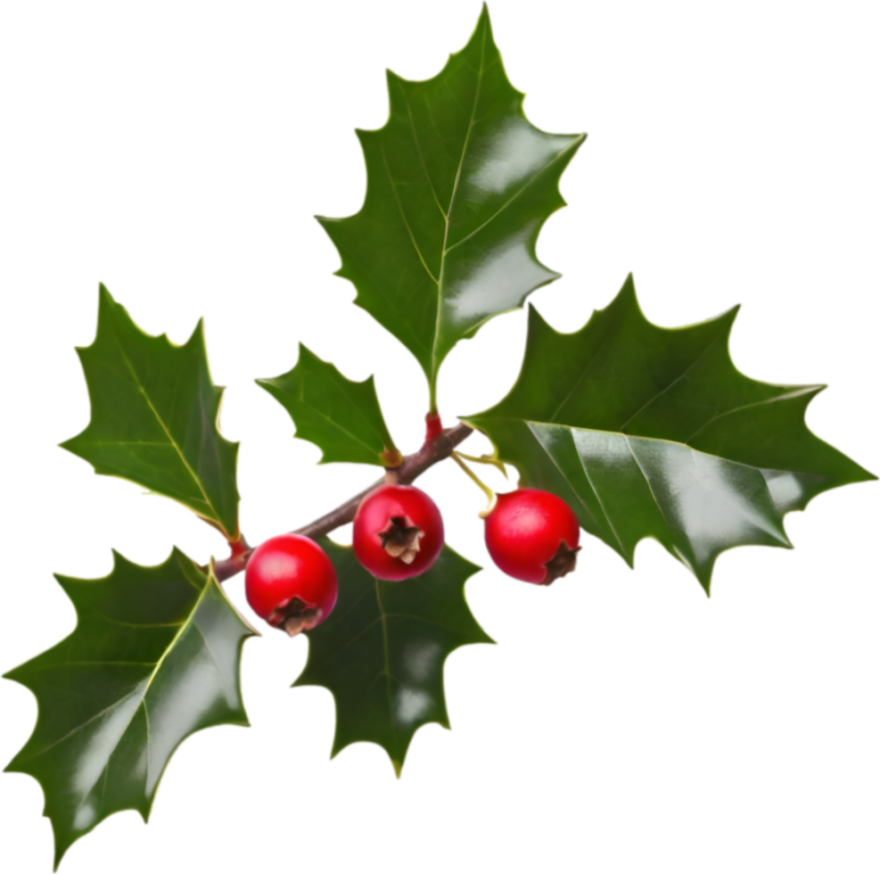 AI generated An image of holly branches. Ai-generated. png