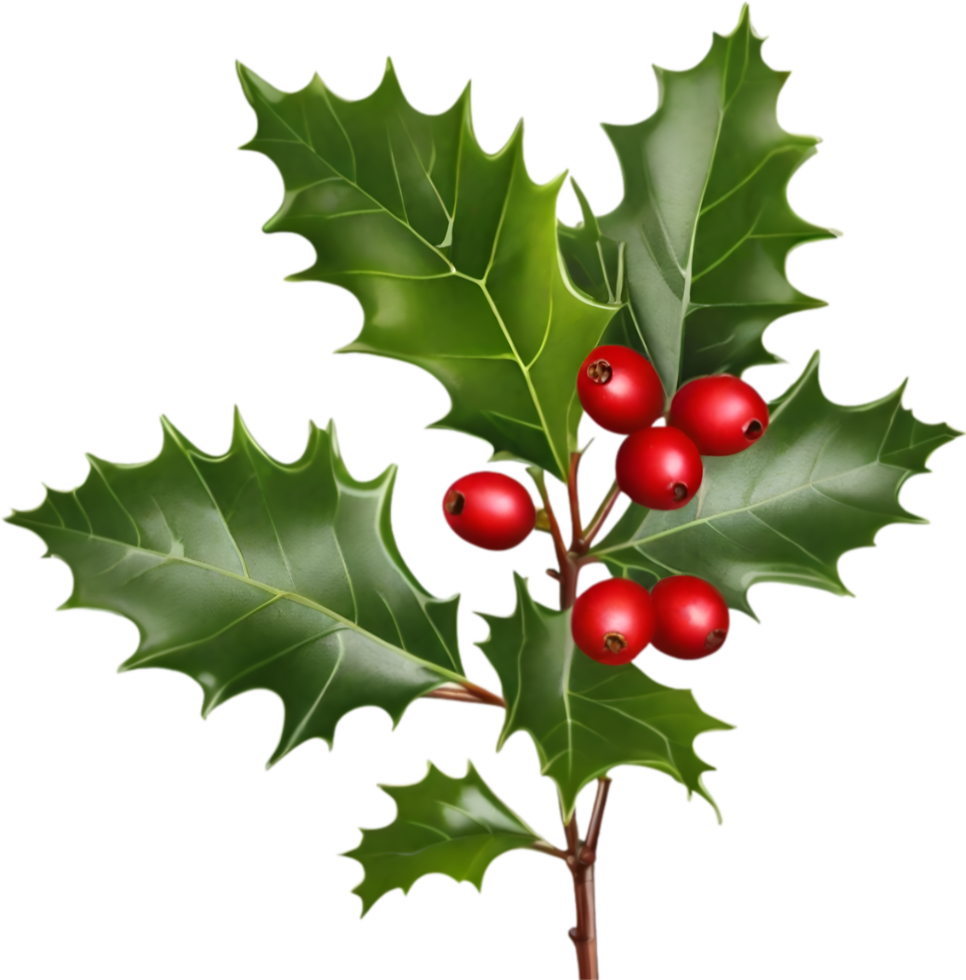 AI generated An image of holly branches. Ai-generated. png
