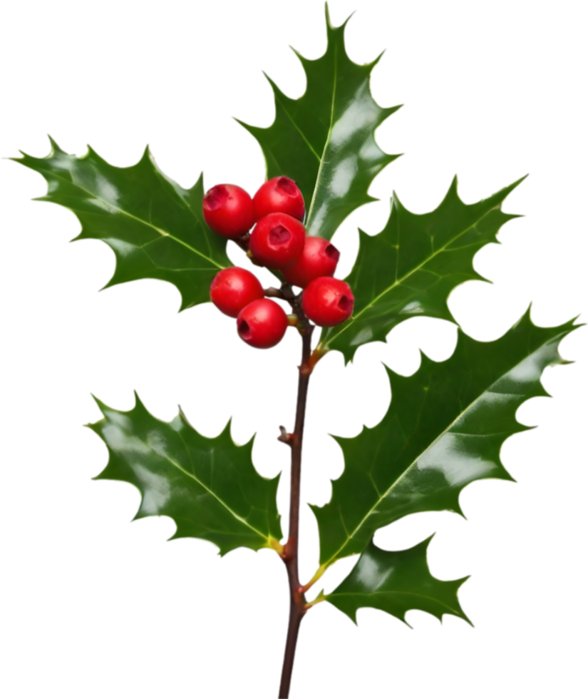 AI generated An image of holly branches. Ai-generated. png
