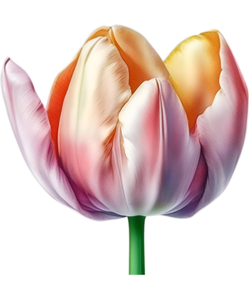 AI generated Colorful Watercolor Tulip painting, Ai-generated. png