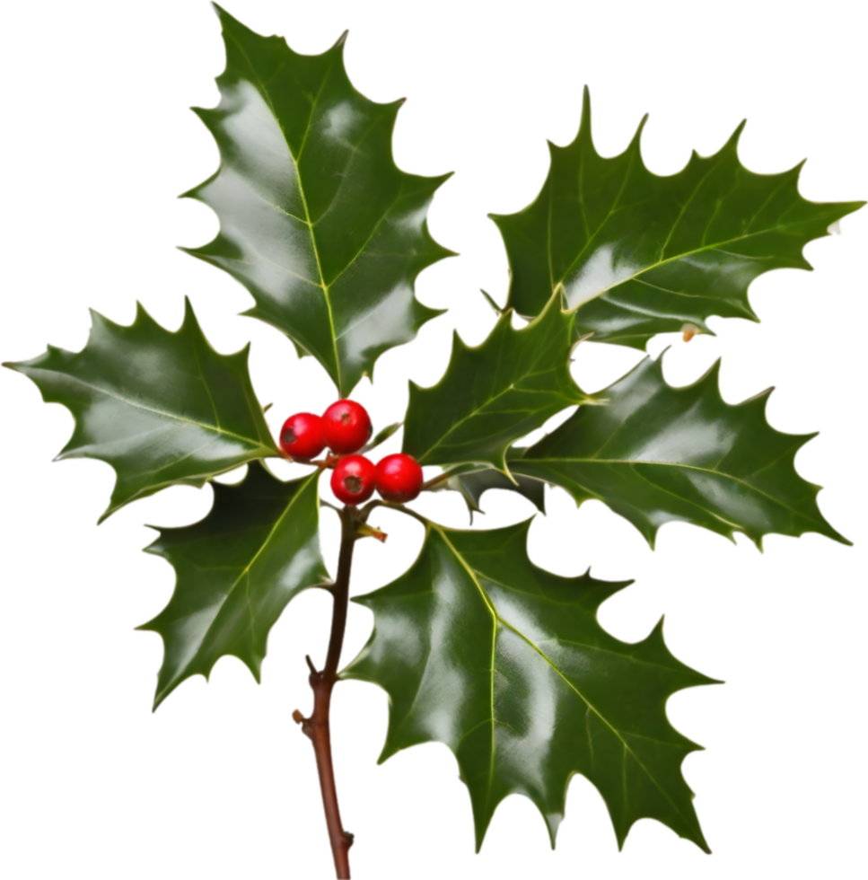 AI generated An image of holly branches. Ai-generated. png