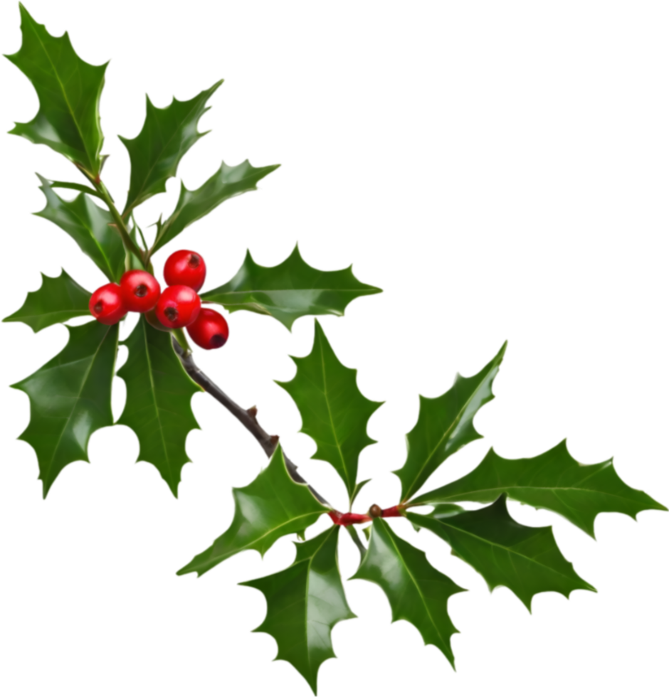 AI generated An image of holly branches. Ai-generated. png