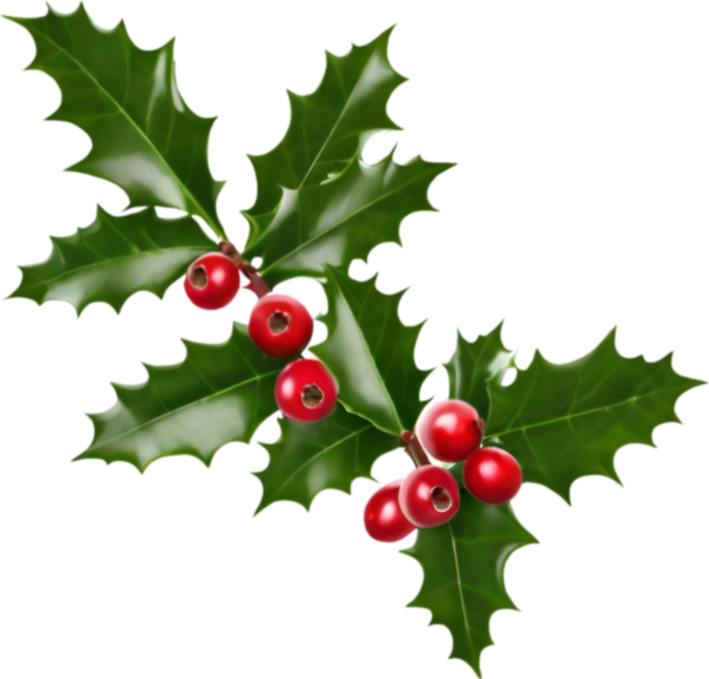 AI generated An image of holly branches. Ai-generated. png