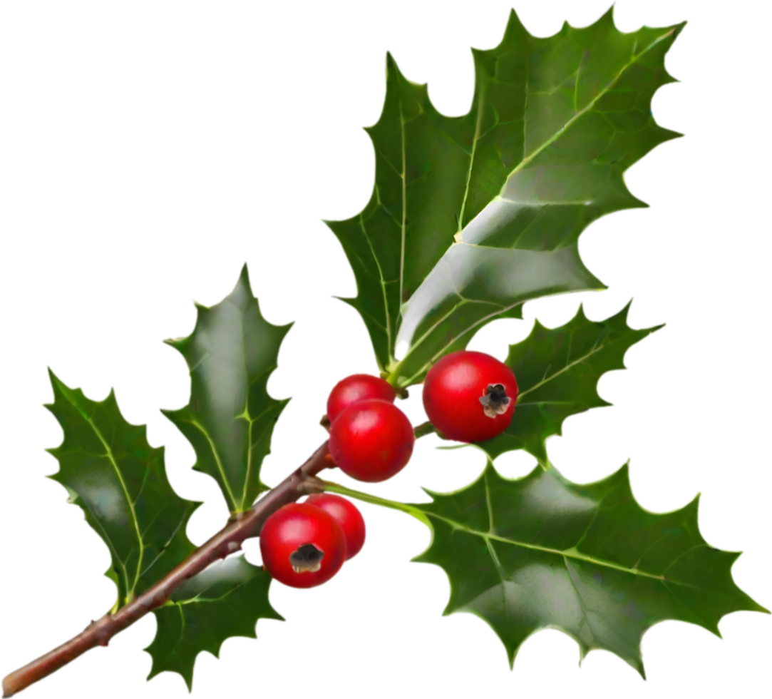 AI generated An image of holly branches. Ai-generated. png