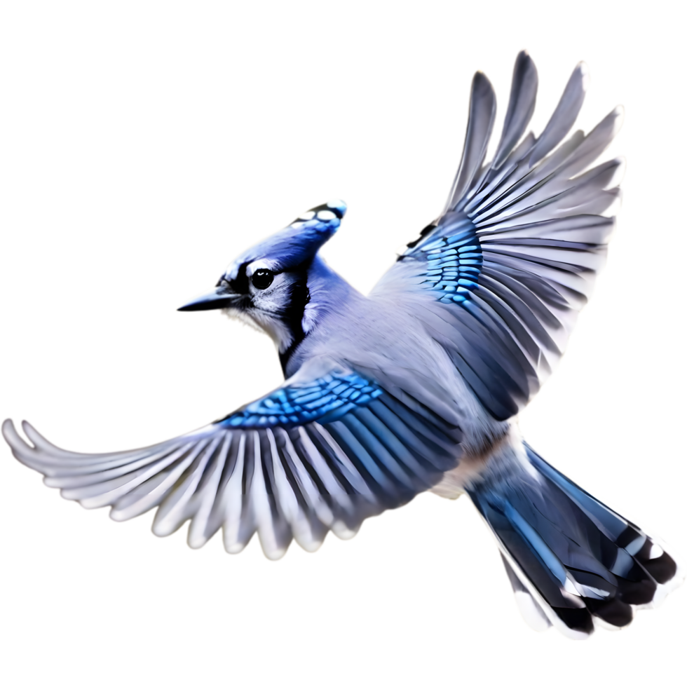 AI generated A close-up painting of a blue jay bird. Ai-generated. png