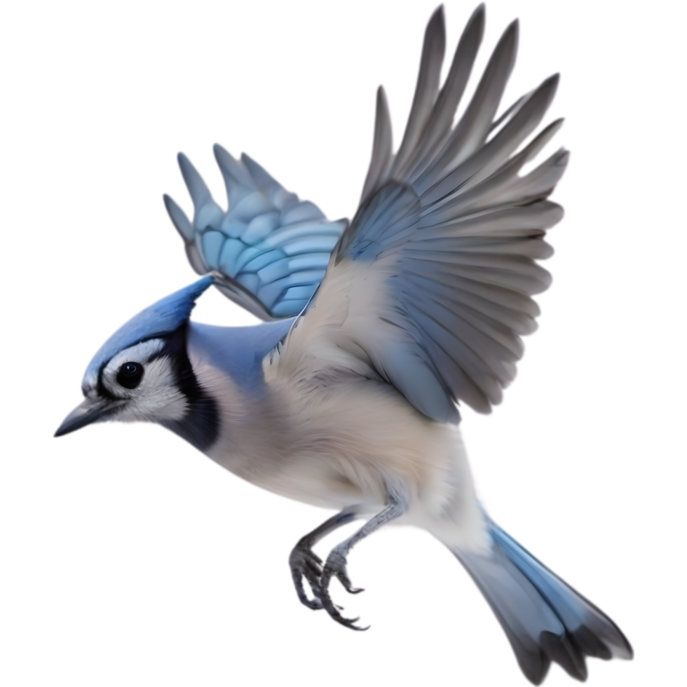 AI generated A close-up painting of a blue jay bird. Ai-generated. png