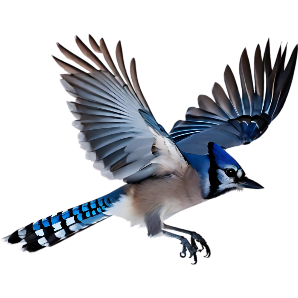 AI generated A close-up painting of a blue jay bird. Ai-generated. png