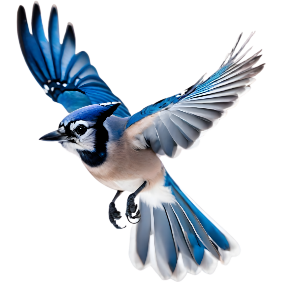 AI generated A close-up painting of a blue jay bird. Ai-generated. png