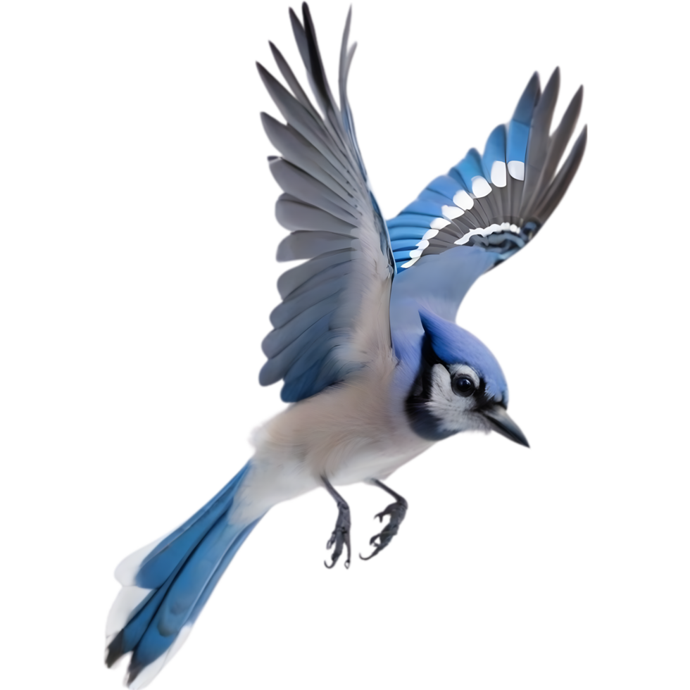 AI generated A close-up painting of a blue jay bird. Ai-generated. png
