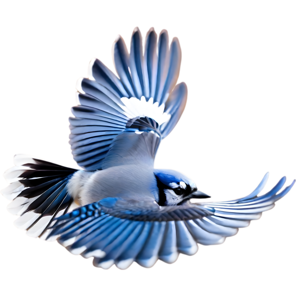 AI generated A close-up painting of a blue jay bird. Ai-generated. png