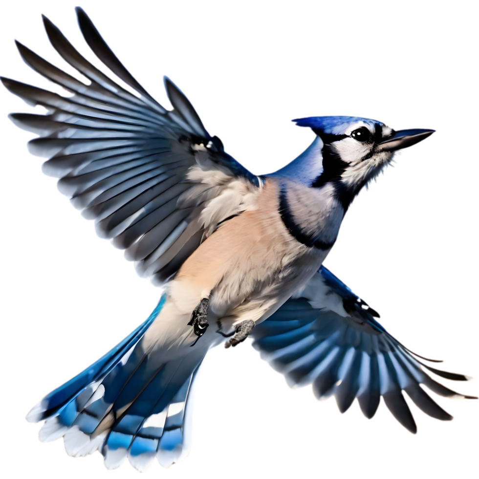 AI generated A close-up painting of a blue jay bird. Ai-generated. png