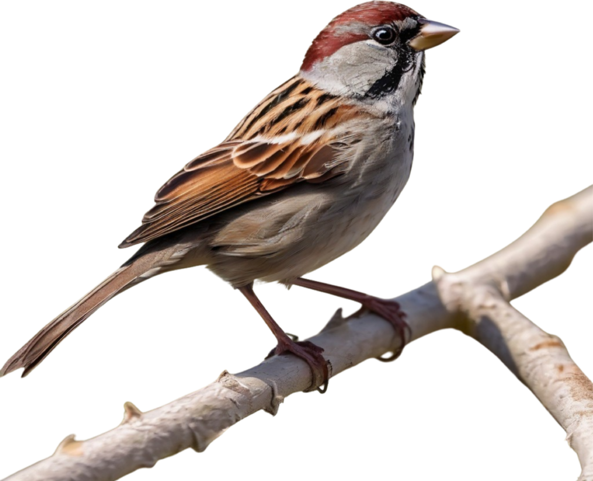 AI generated A close-up photo of a cute sparrow bird. Ai-generated. png