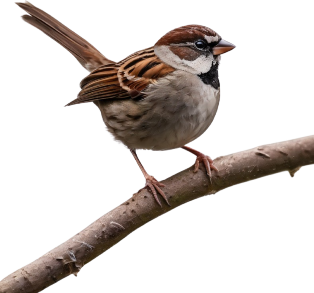 AI generated A close-up photo of a cute sparrow bird. Ai-generated. png