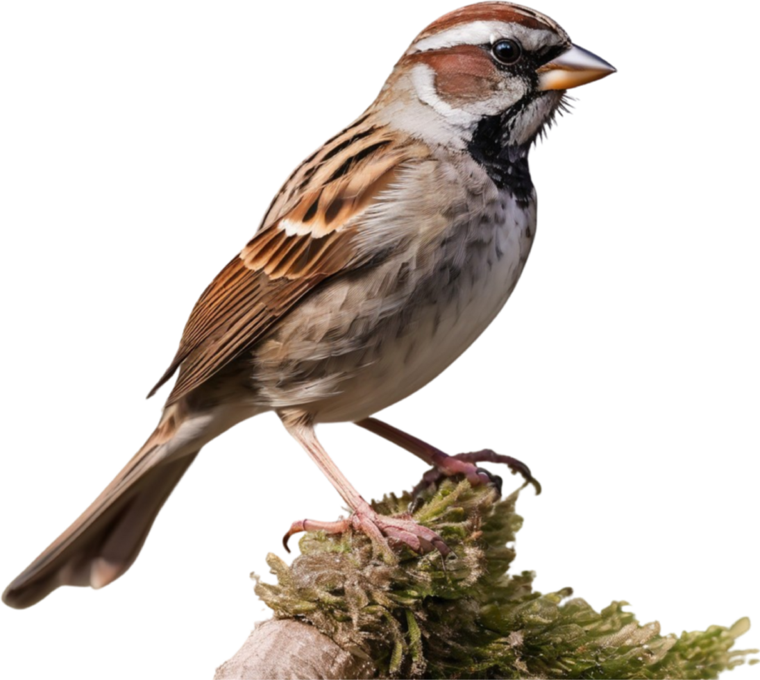 AI generated A close-up photo of a cute sparrow bird. Ai-generated. png