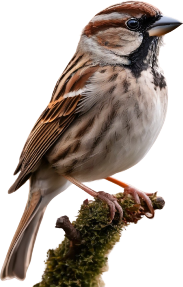 AI generated A close-up photo of a cute sparrow bird. Ai-generated. png