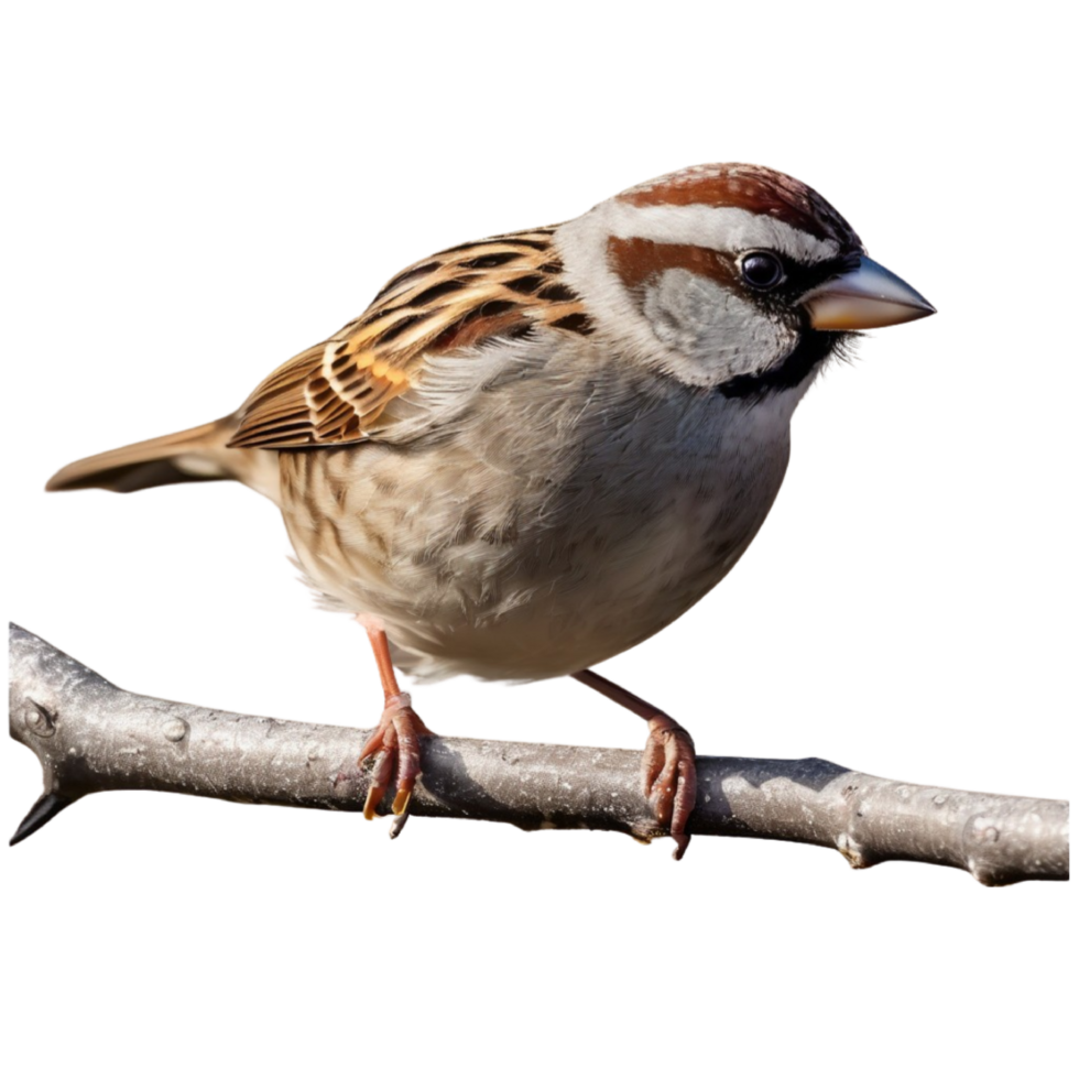 AI generated A close-up photo of a cute sparrow bird. Ai-generated. png