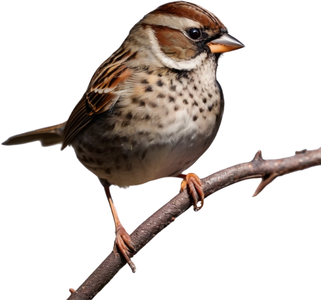 AI generated A close-up photo of a cute sparrow bird. Ai-generated. png