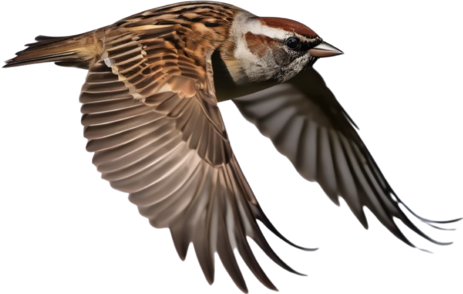 AI generated A close-up photo of a cute sparrow bird. Ai-generated. png
