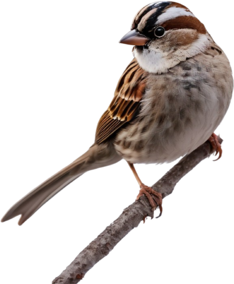 AI generated A close-up photo of a cute sparrow bird. Ai-generated. png