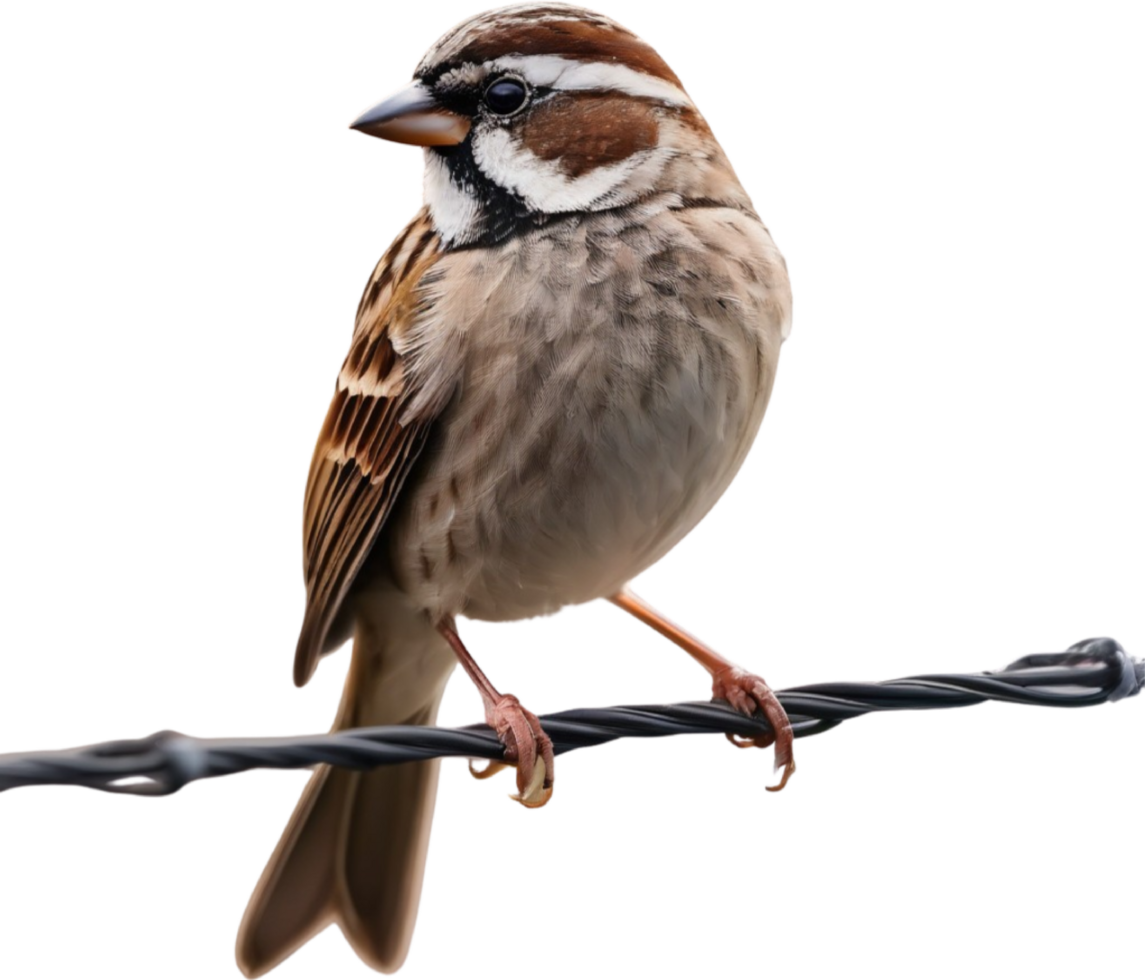 AI generated A close-up photo of a cute sparrow bird. Ai-generated. png