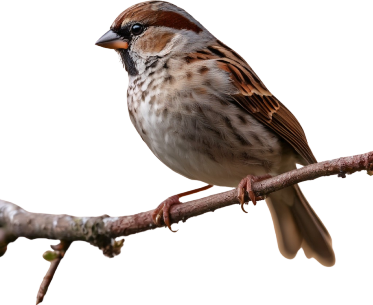 AI generated A close-up photo of a cute sparrow bird. Ai-generated. png