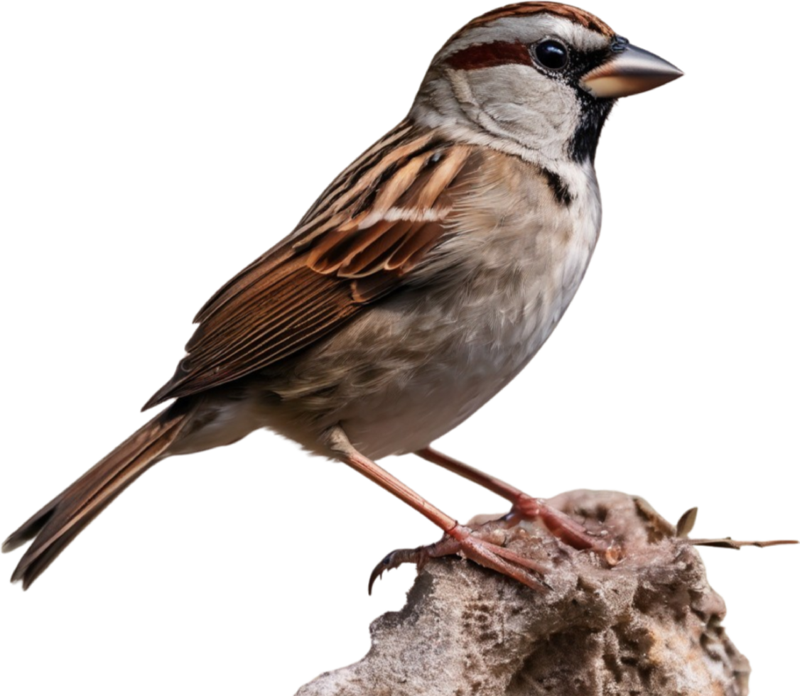 AI generated A close-up photo of a cute sparrow bird. Ai-generated. png
