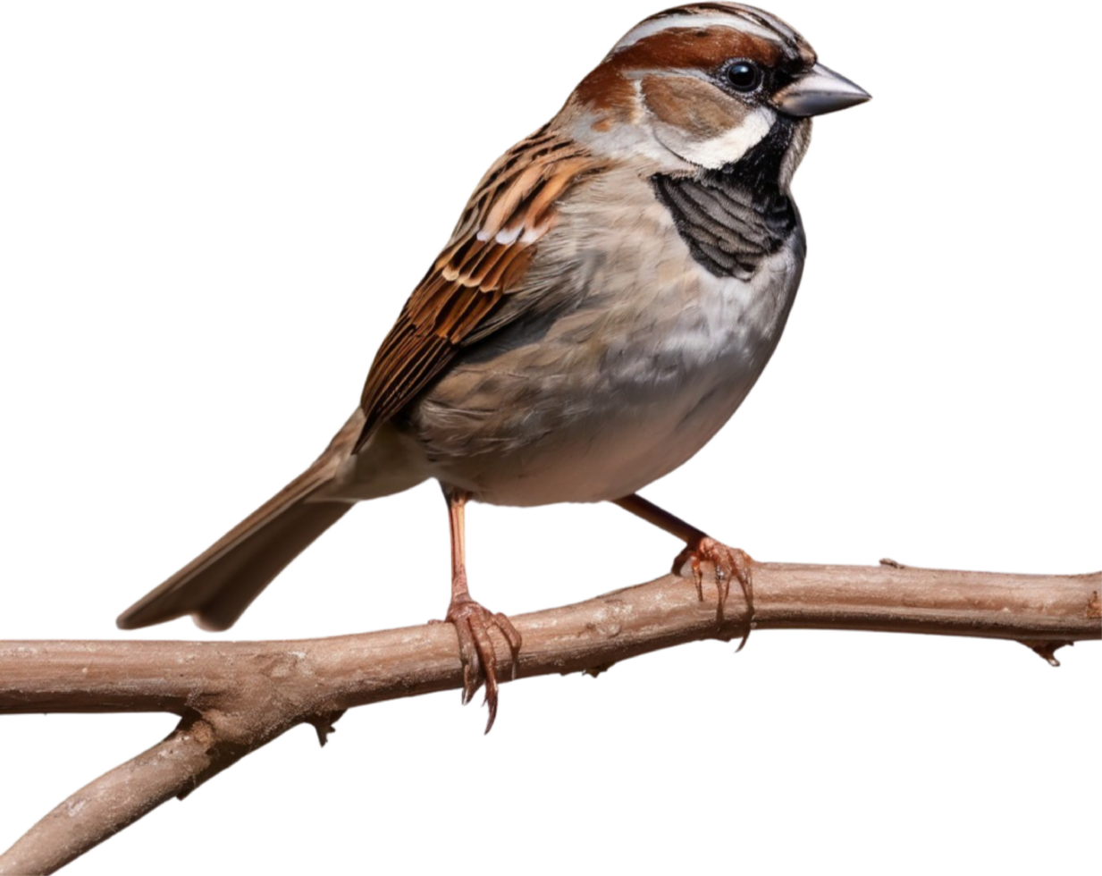 AI generated A close-up photo of a cute sparrow bird. Ai-generated. png