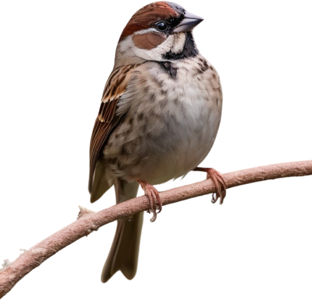 AI generated A close-up photo of a cute sparrow bird. Ai-generated. png